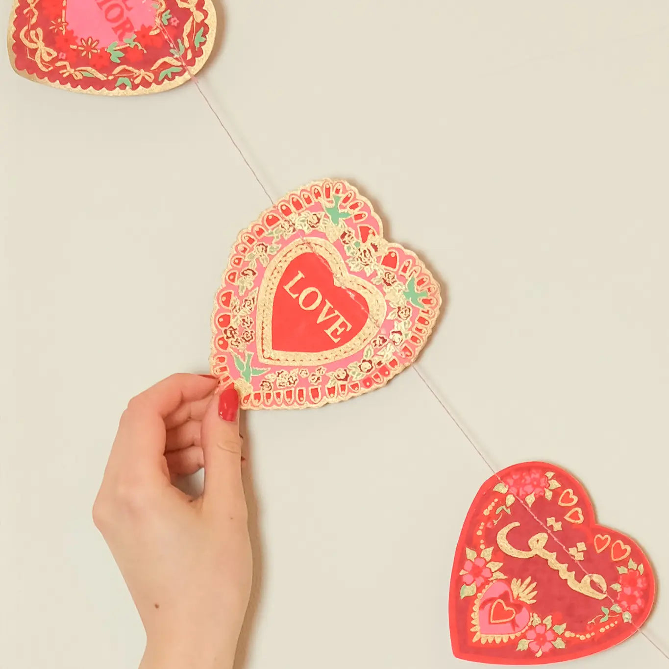 Valentines Sewn Garland