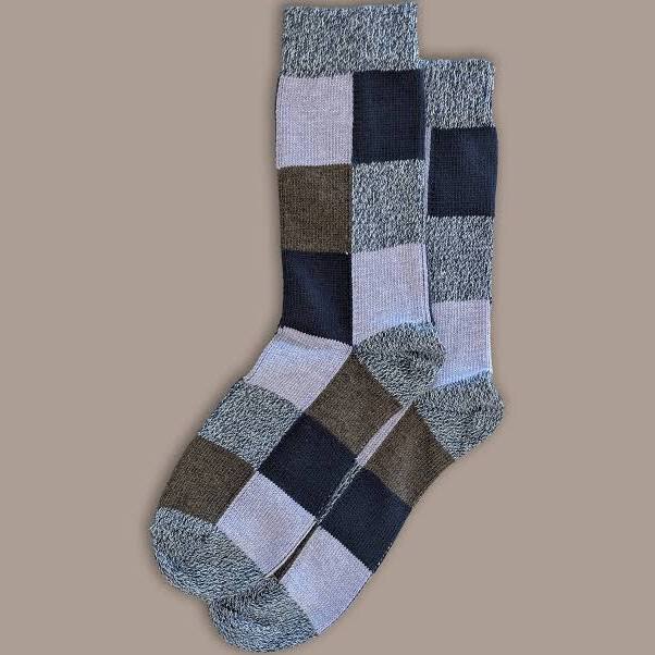 ROVE Blue Patchwork Organic Cotton Socks
