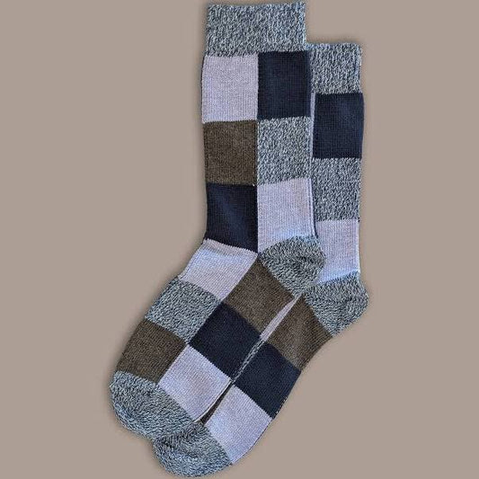 ROVE Blue Patchwork Organic Cotton Socks