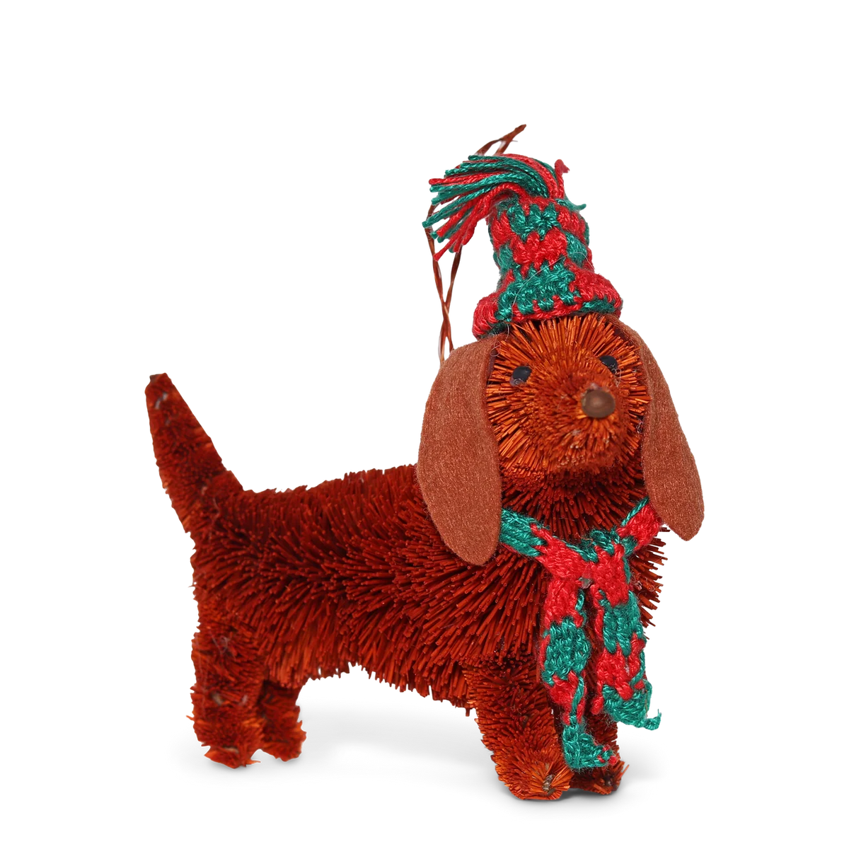 Bristle Dachschund Christmas Decoration