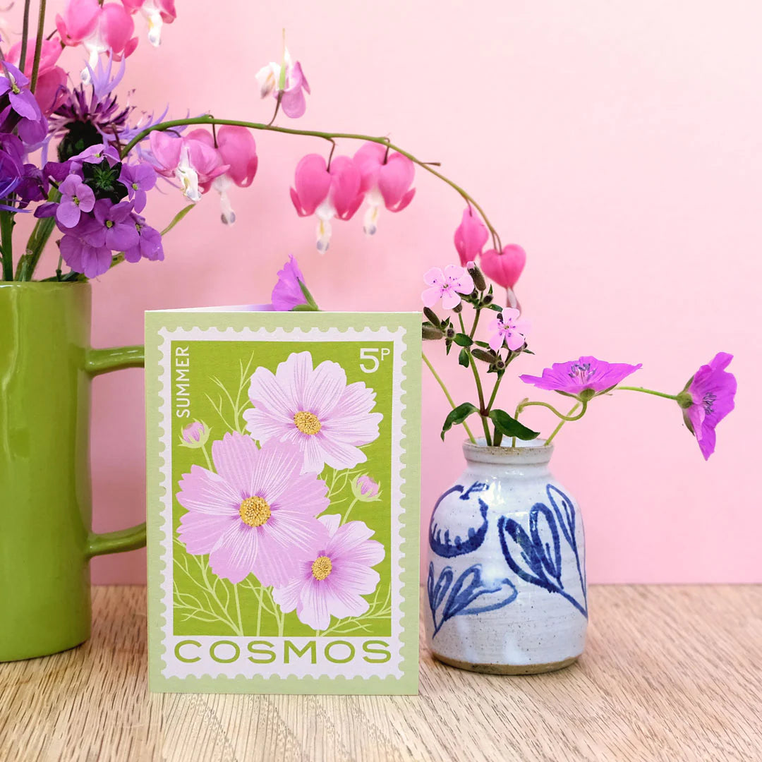 Cosmos Illustrated Mini Greetings Card