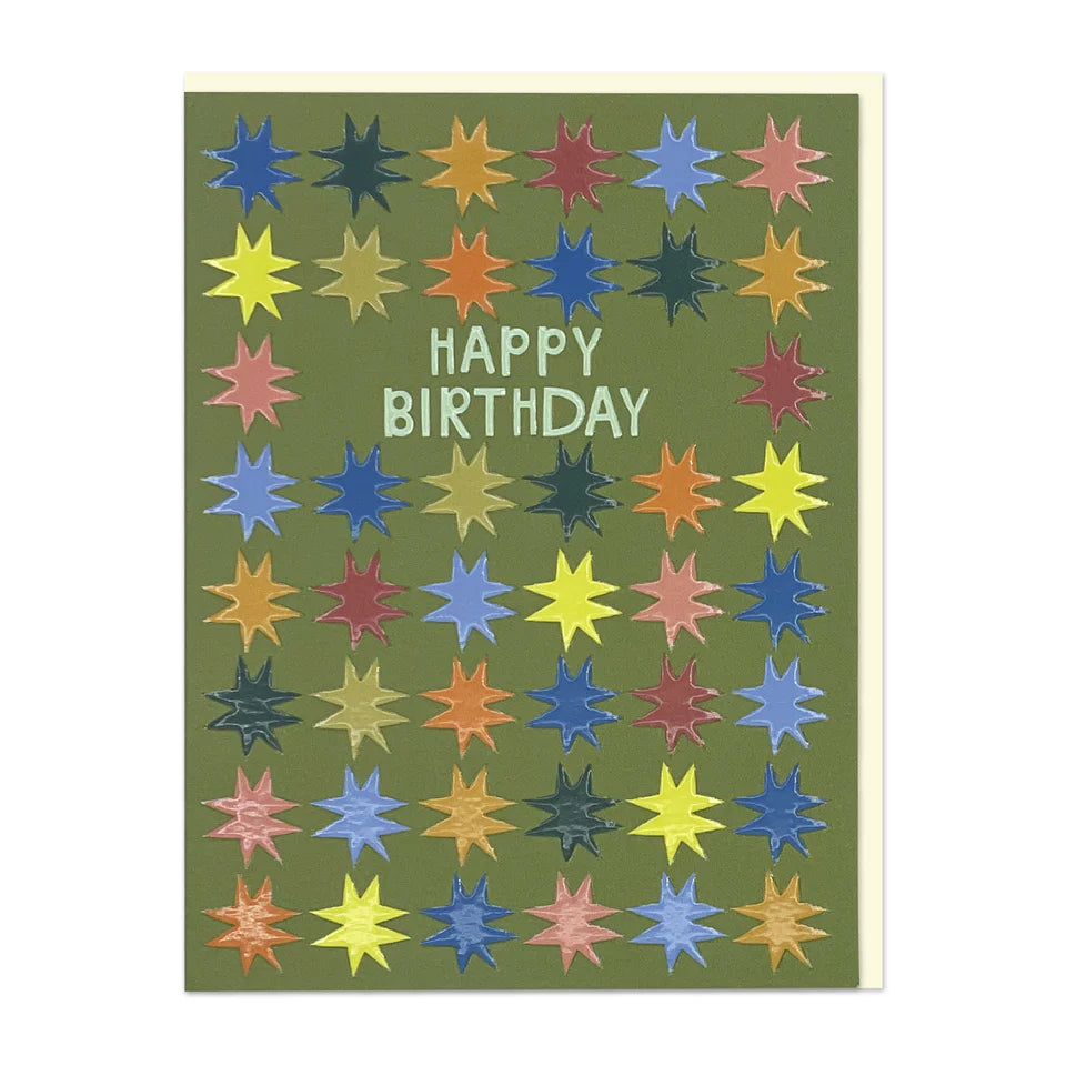 Happy Birthday Stars Mini Greetings Card