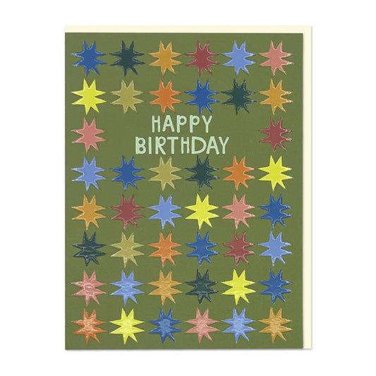 Happy Birthday Stars Mini Greetings Card