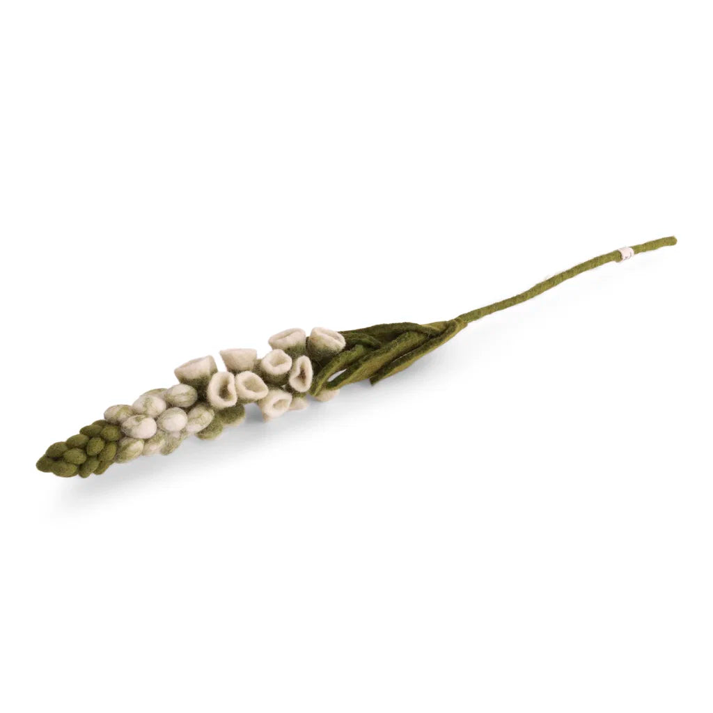 Foxglove Flower Felt Decoration White