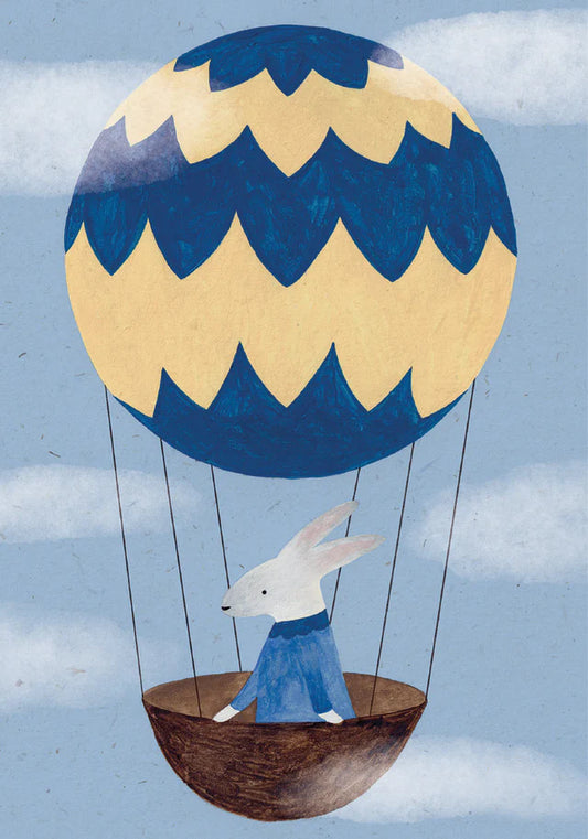 Rabbit in Balloon Greetings Card