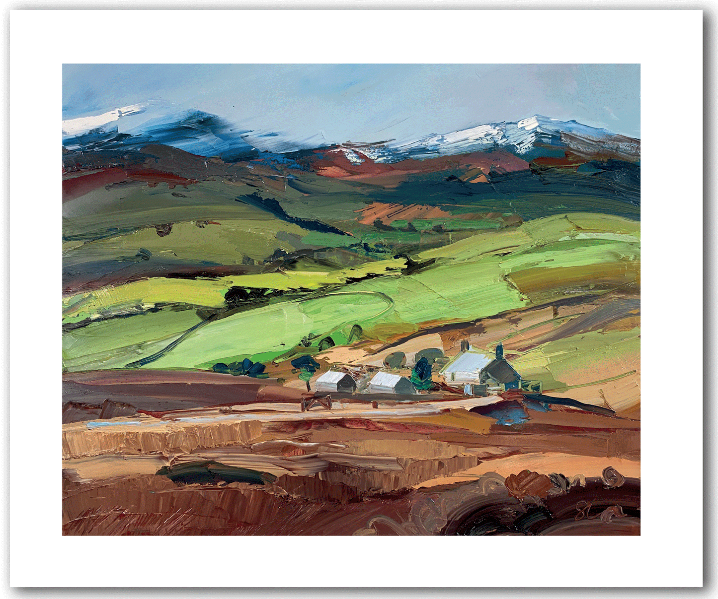 Distant Tyrpeg Mynydd Snowy Hills Greetings Card