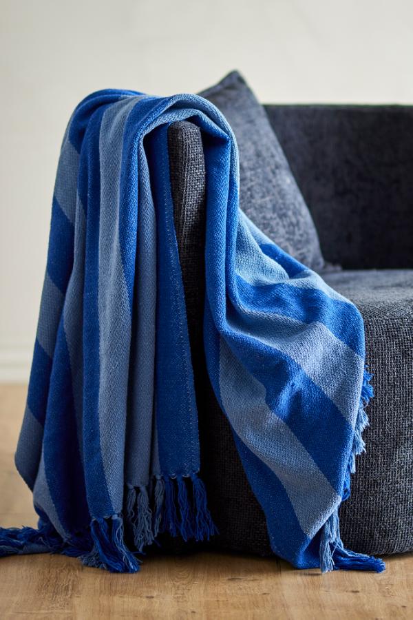 Frello Blue Recycled Cotton Throw