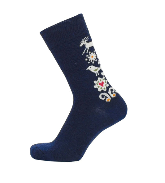 Art Birds Indigo Merino Wool Socks