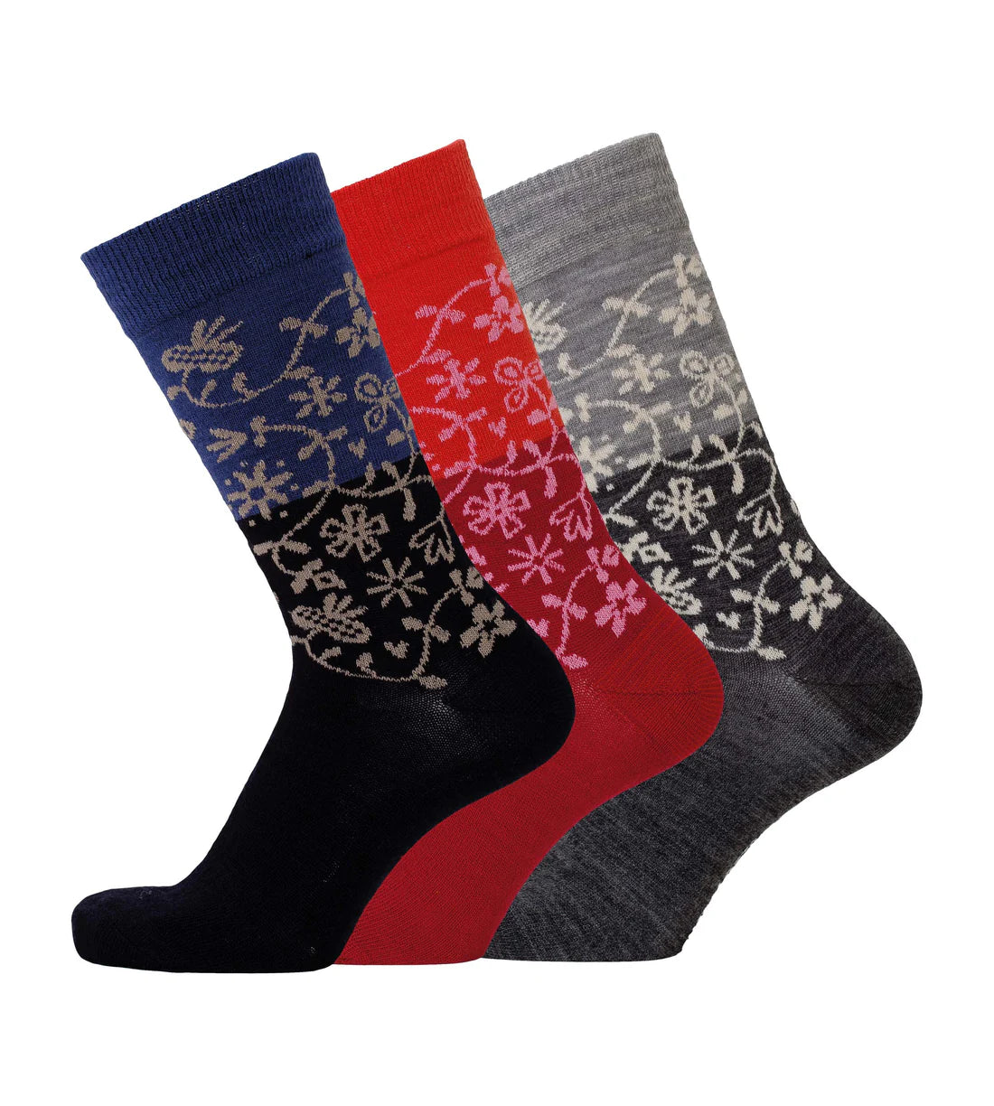 Art Birds Indigo Merino Wool Socks