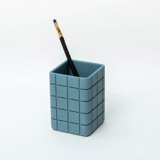 Jesmonite Desk Tidy - Steel Blue