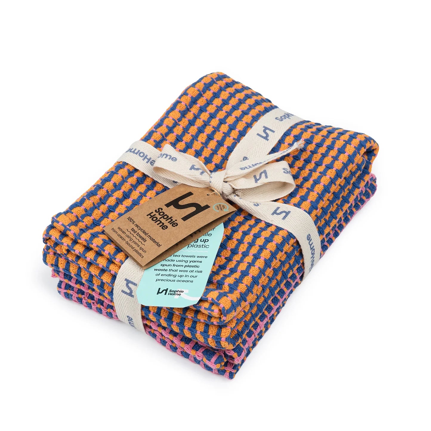 Cobalt Recycled Tea Towels - 2 Pack