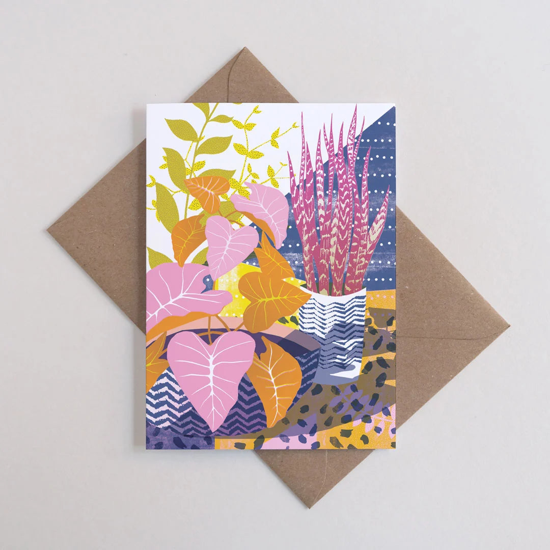 House Plants Illustrated Greetings Card