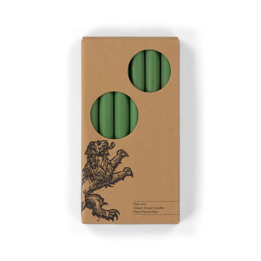 Emerald Green Eco Dinner Candles Pack of 6