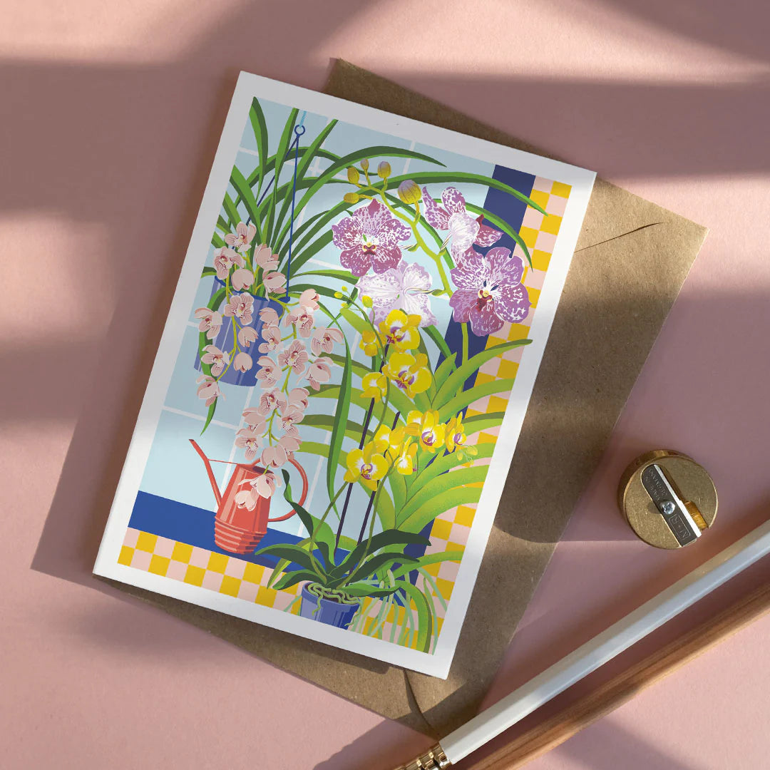 Orchid Still Life Greetings Card