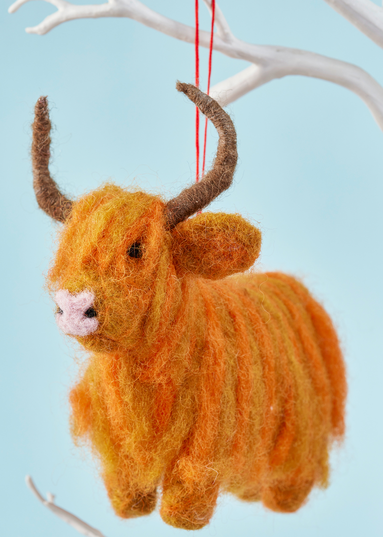 Felt Highland Cow Decoration