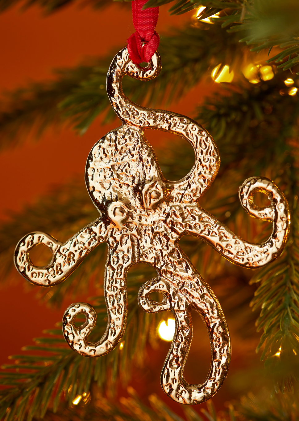 Gold Metal Octopus Decoration