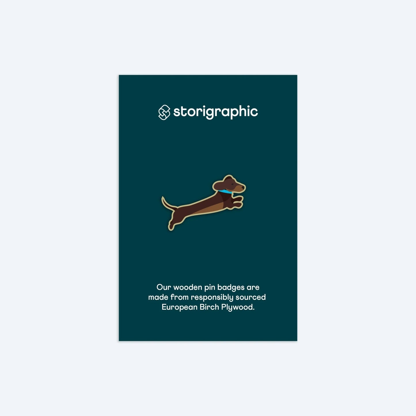 Wooden Pin Badge - Dachshund