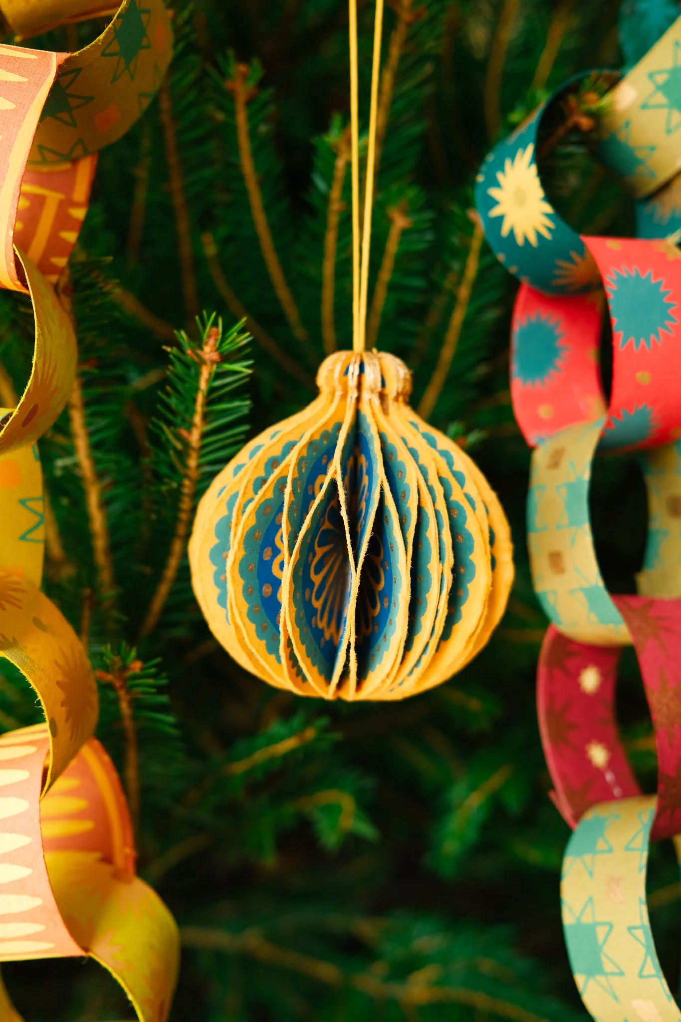 Honeycomb Yellow Ornament