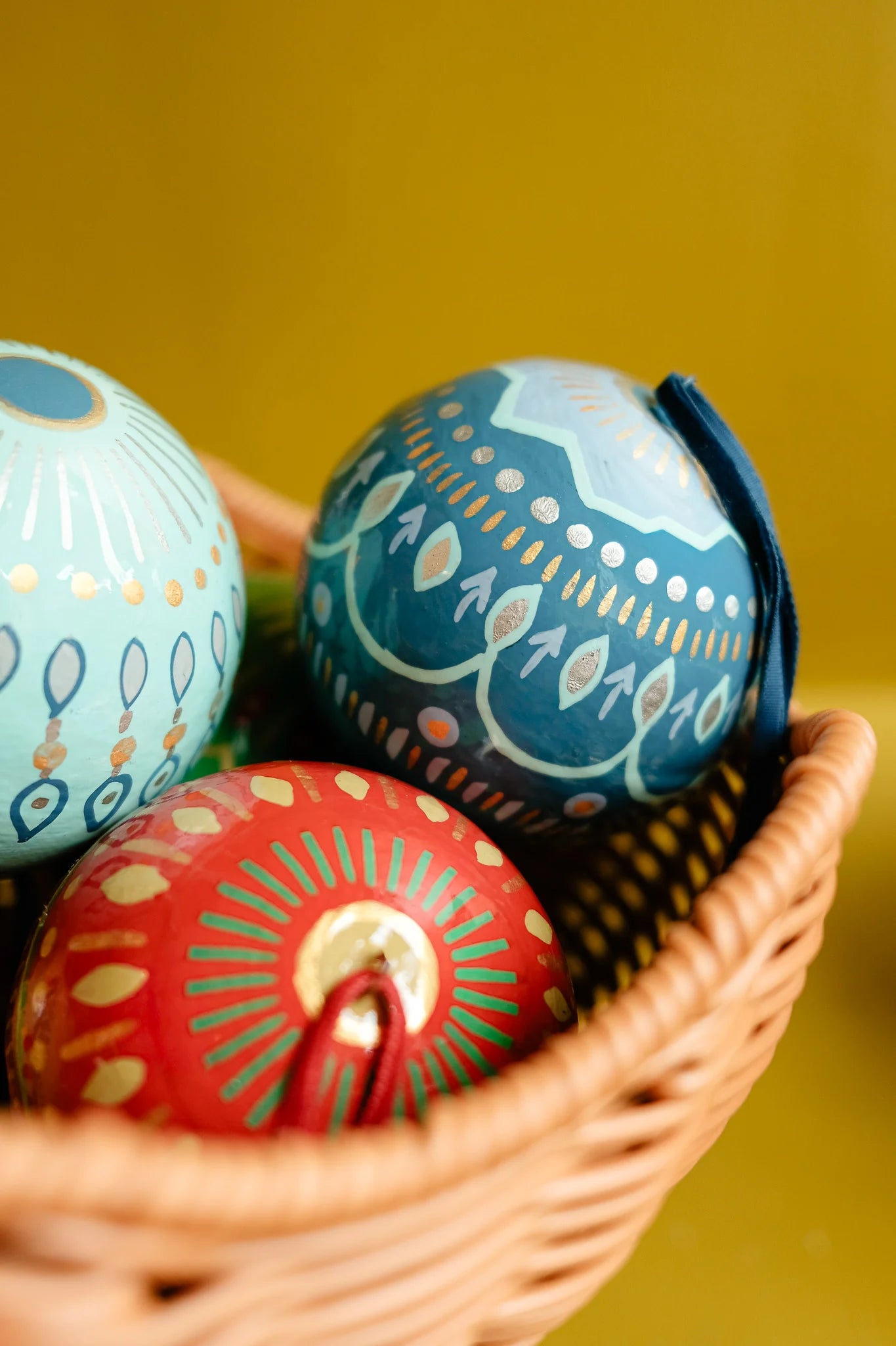 Jolly Frosty Blues Baubles (Set Of 3)