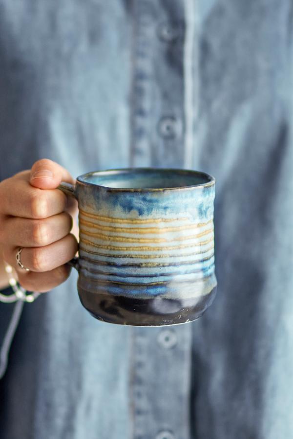 Deana Mug - Multi/Blue Stoneware