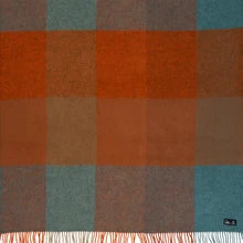 Orange Check Gotland Woven Wool Throw