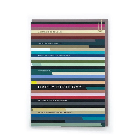 Horizontal Striped Birthday Greeting Card