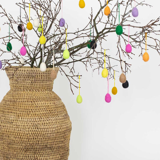 Bright Easter Egg Felt Hanging Decoration 10 pack