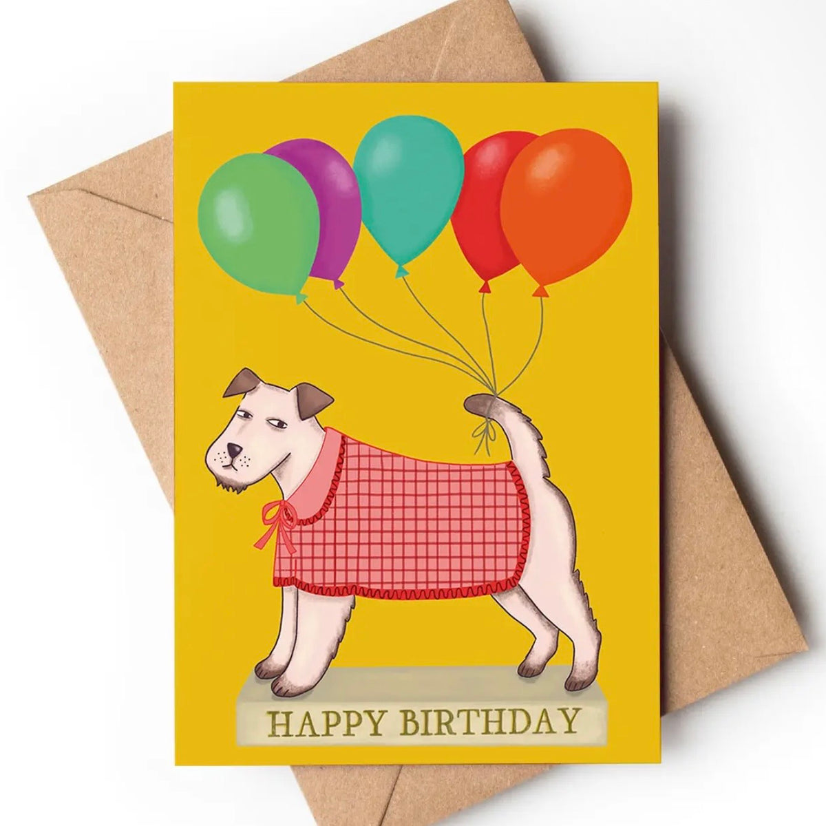Dog & Balloons Birthday Card
