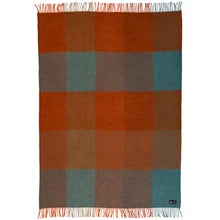 Orange Check Gotland Woven Wool Throw
