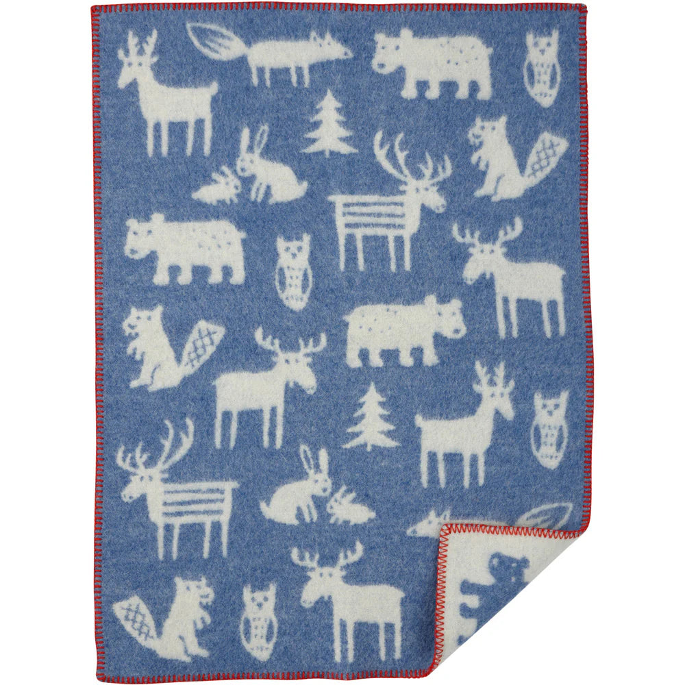 Forest Blue Brushed Organic Cotton Blanket