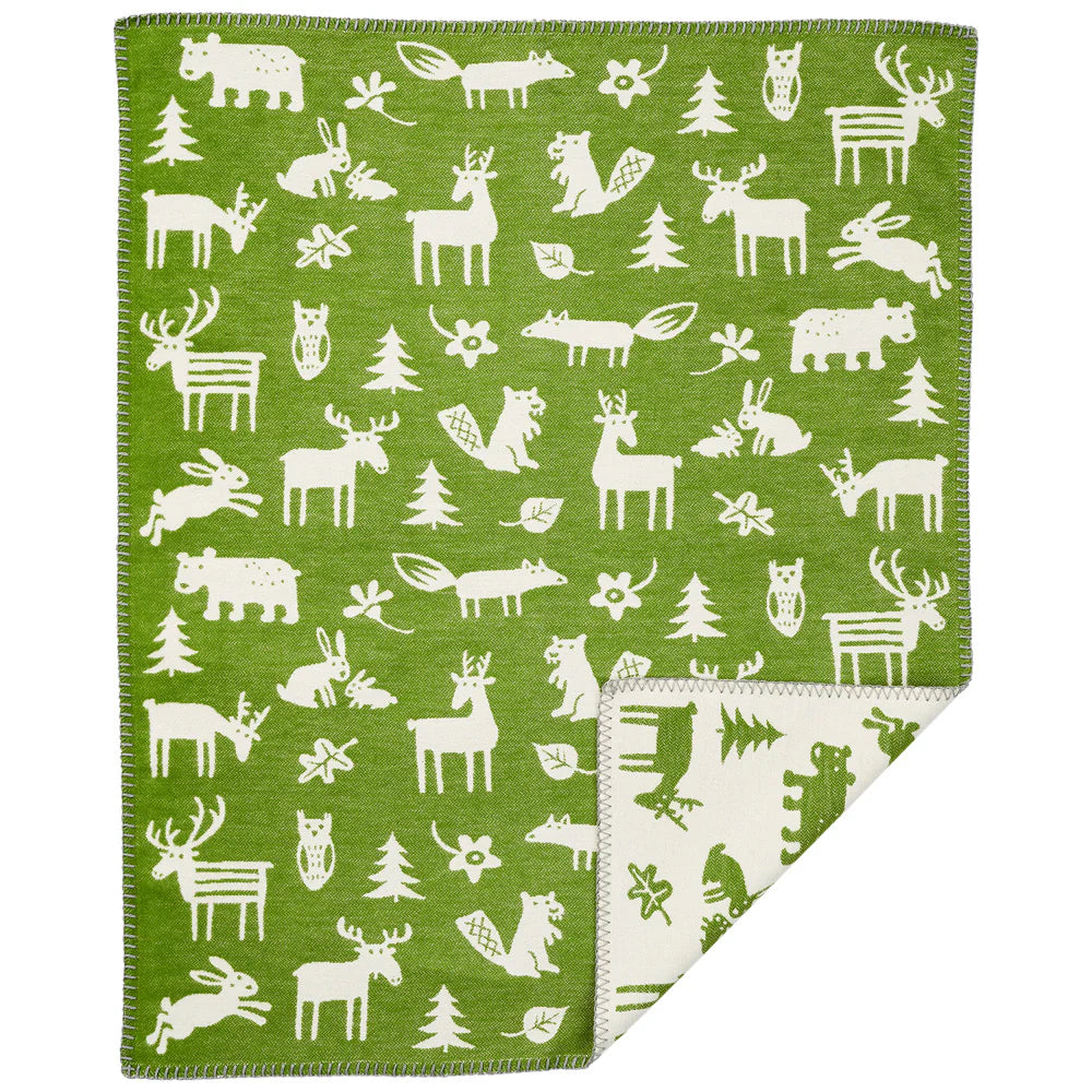 Forest Green Brushed Organic Cotton Blanket