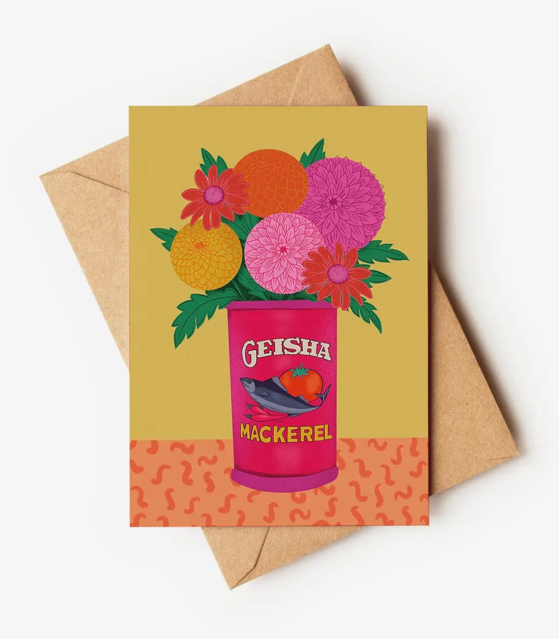 Dahlia Vintage Tin Greetings Card