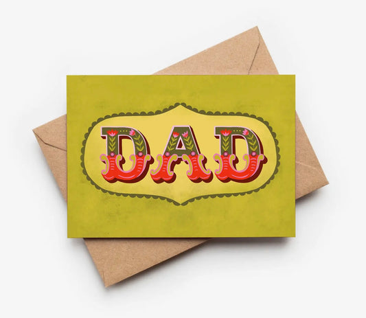 Folk Style Fathers Day Card