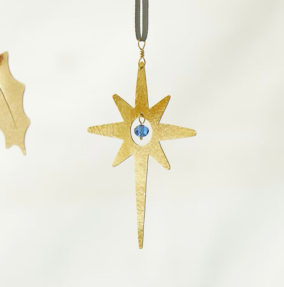 Christmas Star Gold Metal Decoration