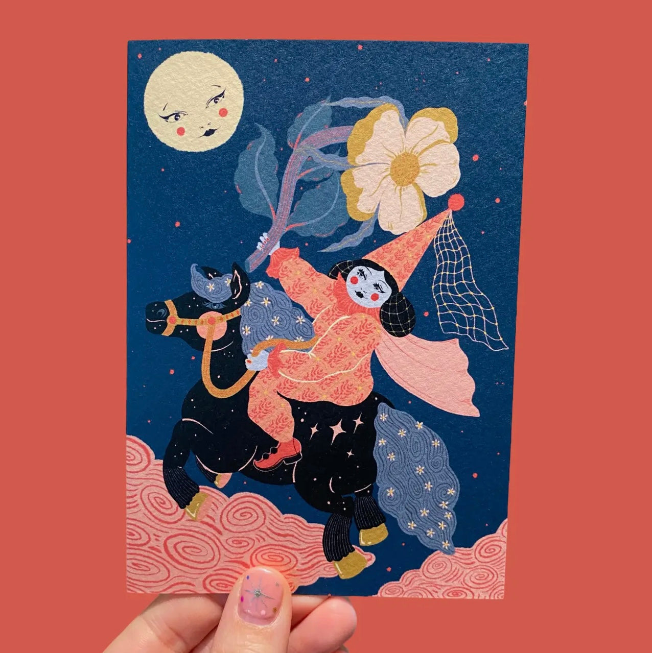 Onwards Magical Flying Pony Greetings Card