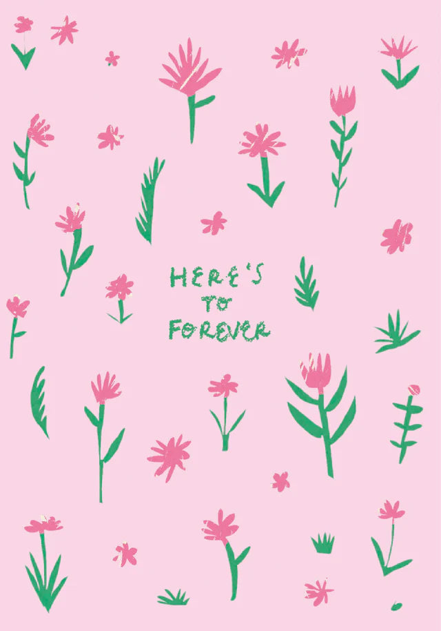 Pink Flowers Forever Greeting Card