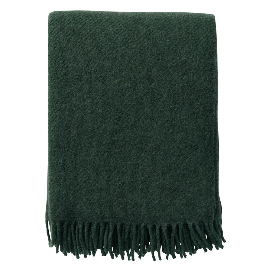 Bottle Green Brushed Gotland & Lambswool Throw