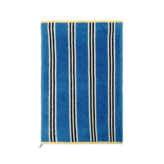 Striped Terry Towelling Hand Towels in Cobalt- 2 Pack