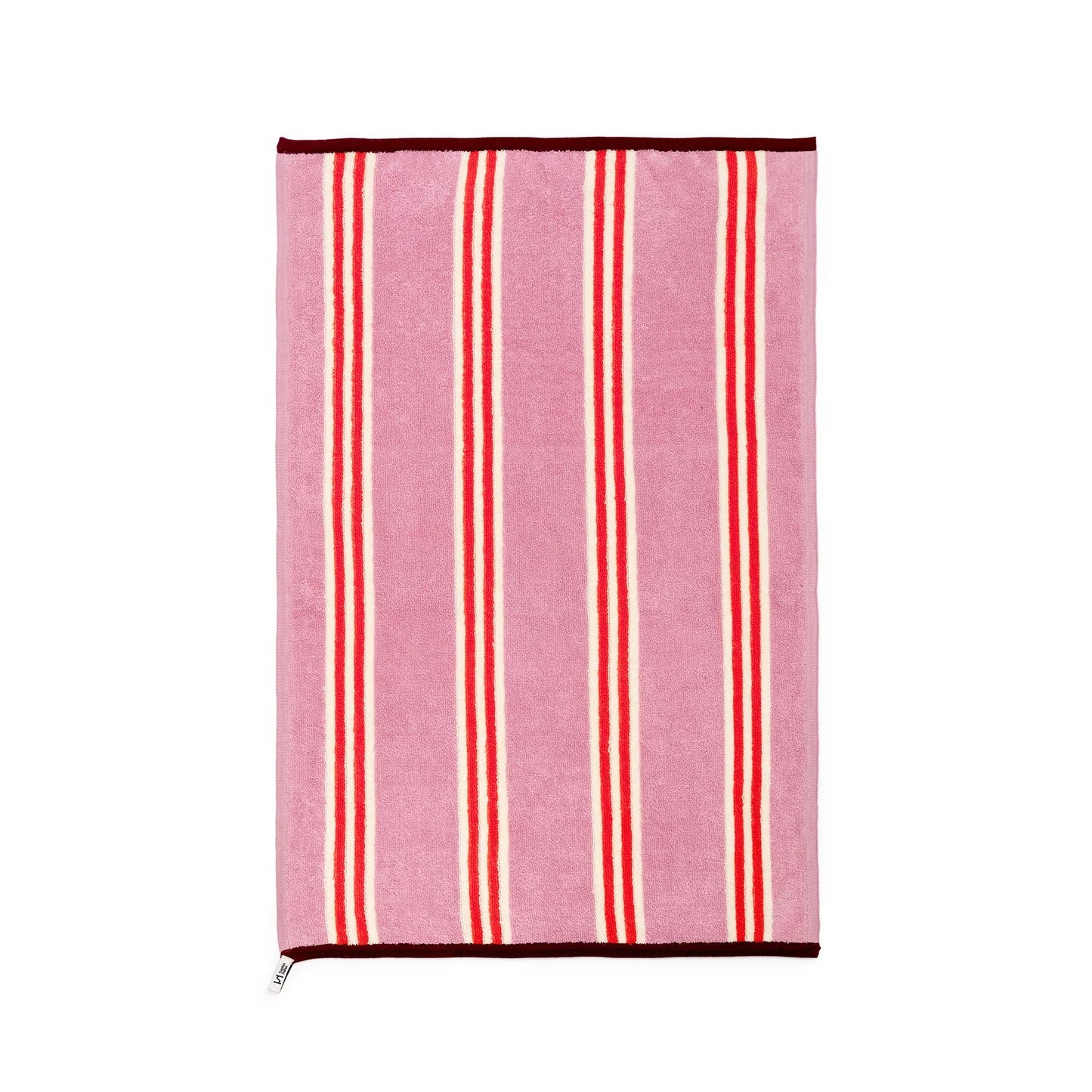 Striped Terry Towelling Hand Towels in Pink
