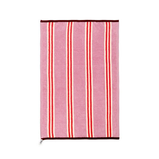 Striped Terry Towelling Hand Towels in Pink