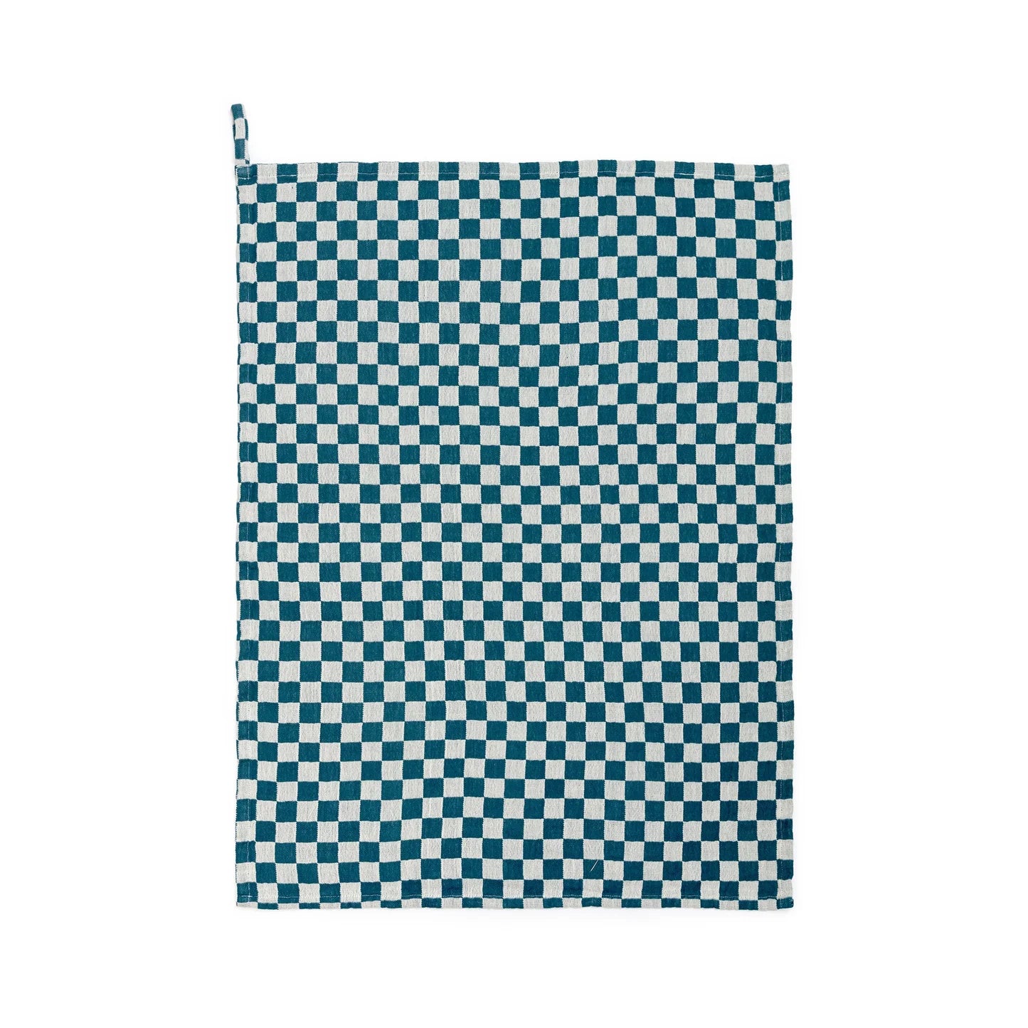 Cotton Check Hand Towel In Teal