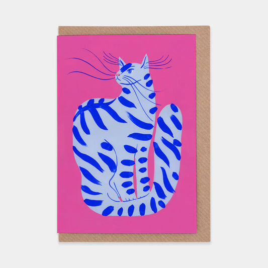Cat With Stripes Greeting Card