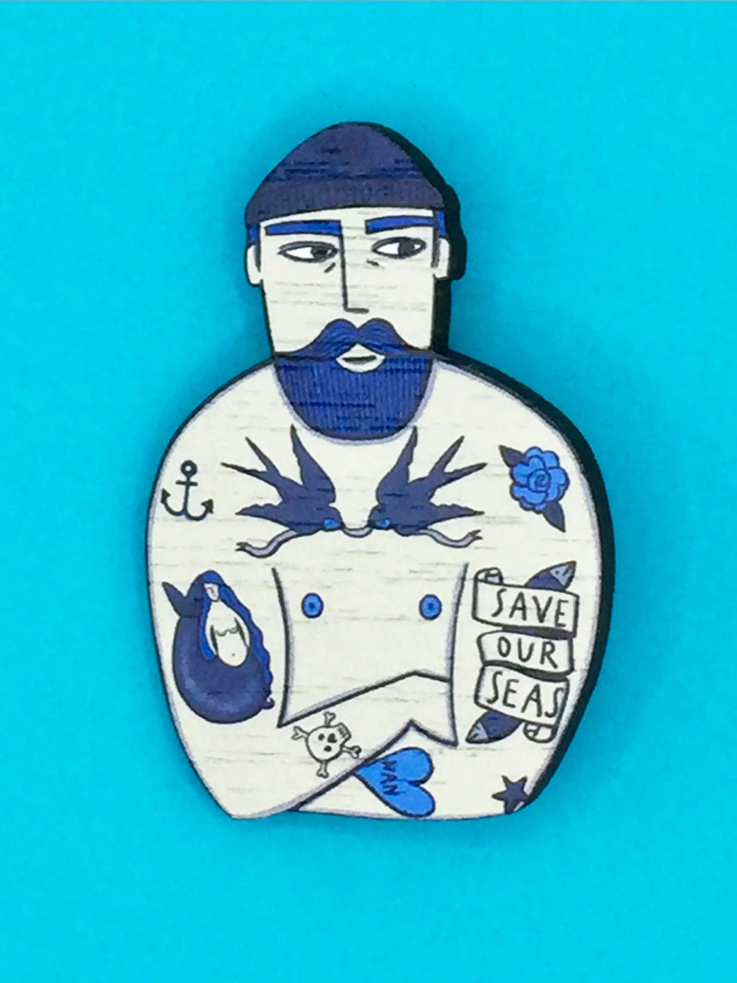 Sailor Man Wooden Pin