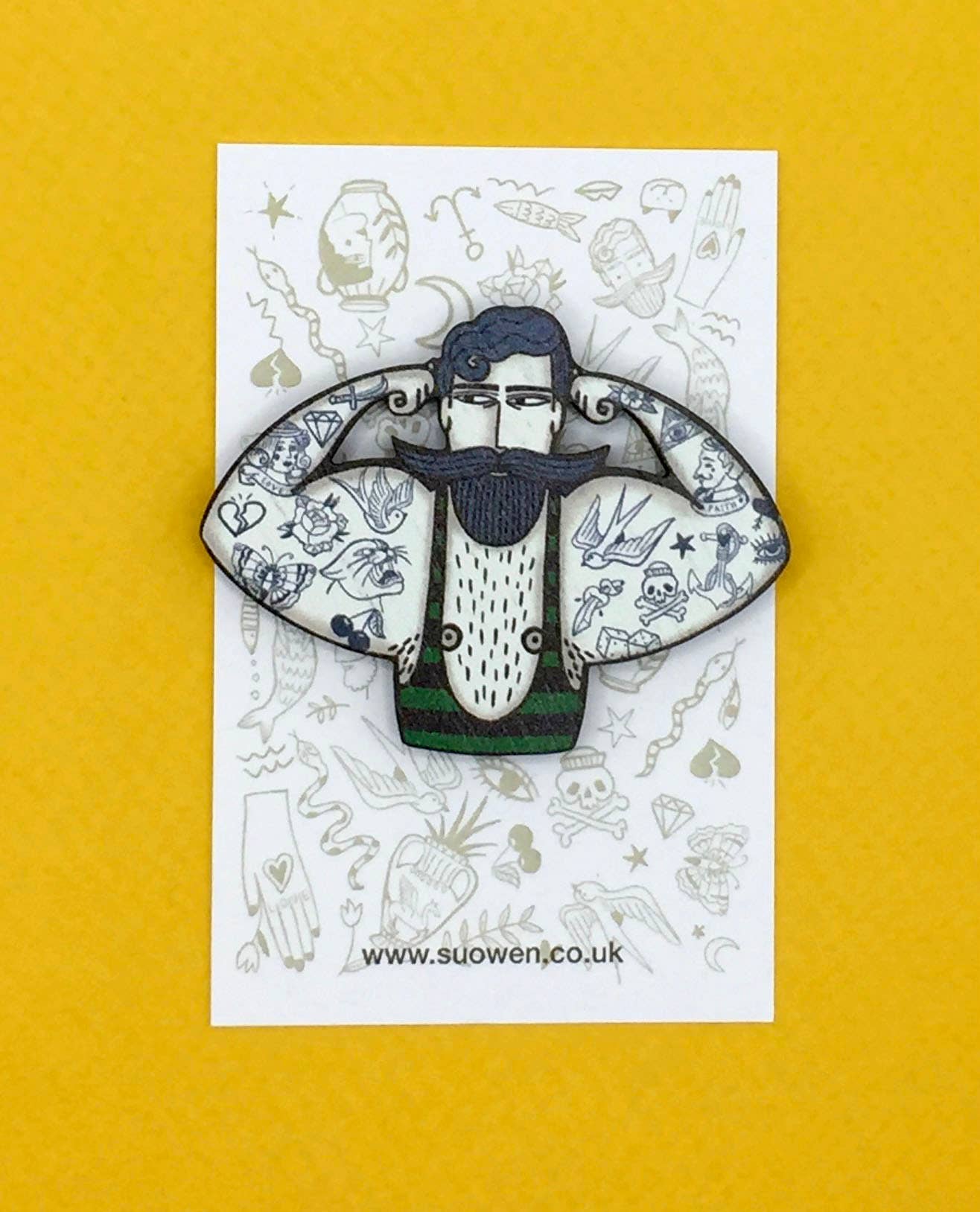 Circus Strongman Wooden Pin