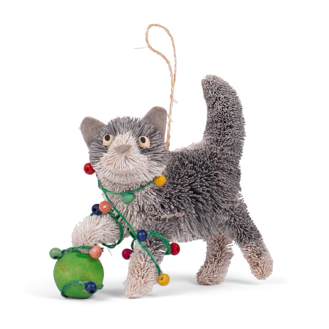 Bristle Cat With Lights Decoration