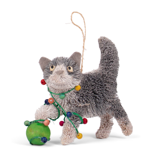 Bristle Cat With Lights Decoration