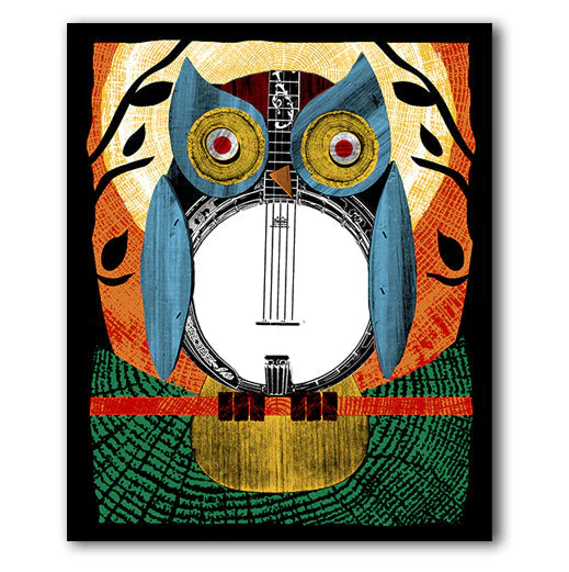 Banjowl Greetings Card