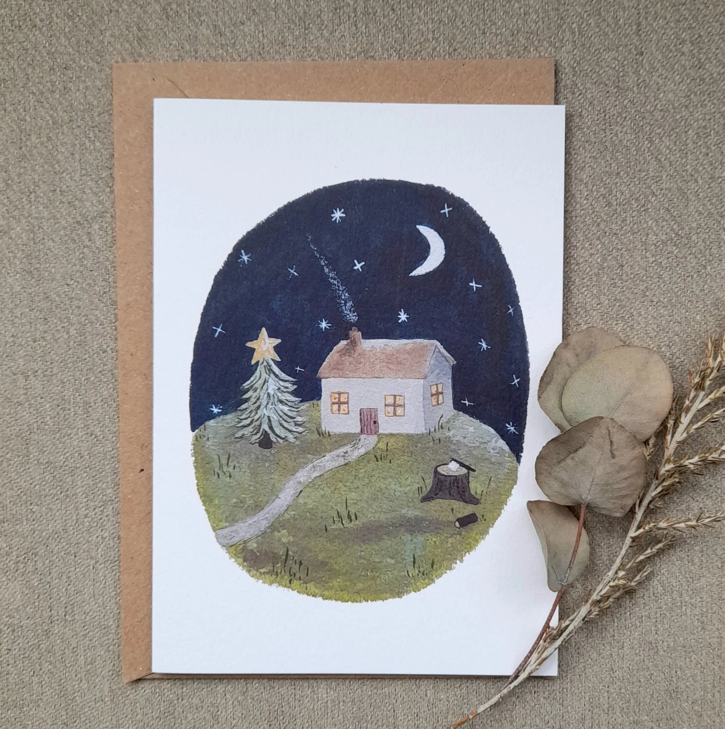 Christmas Cottage Greeting Card