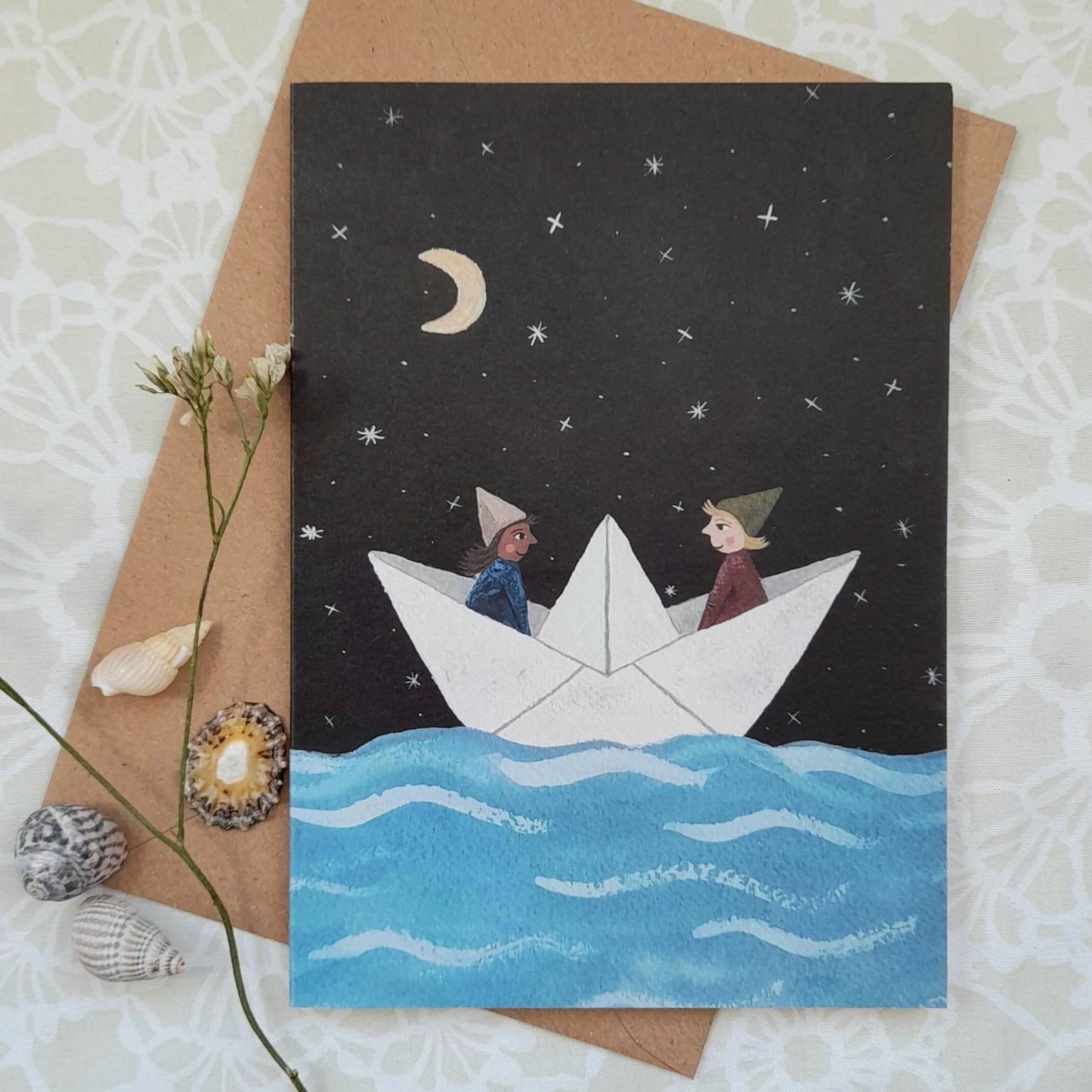 Paper Boat Greeting Card
