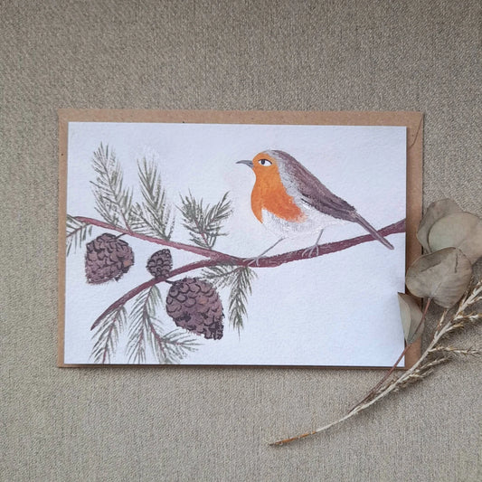 Pine Robin Greeting Card